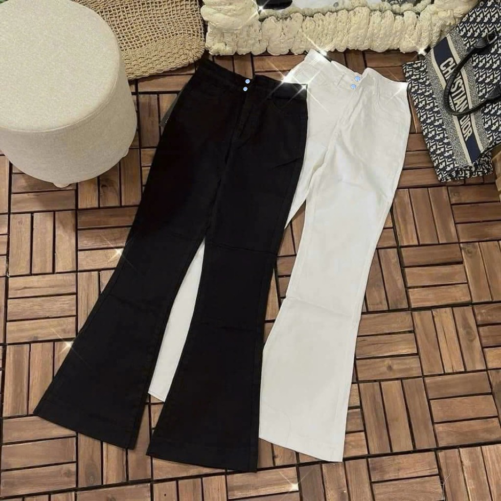 [5 SIZE 40-62KG TÙY CHIỀU CAO] QUẦN KAKI LOE CO GIÃN SIÊU HACK DÁNG DÀI 98CM, ỐNG LOE 25CM THỜI TRANG SIÊU HOT ĐI CHƠI ĐI LÀM