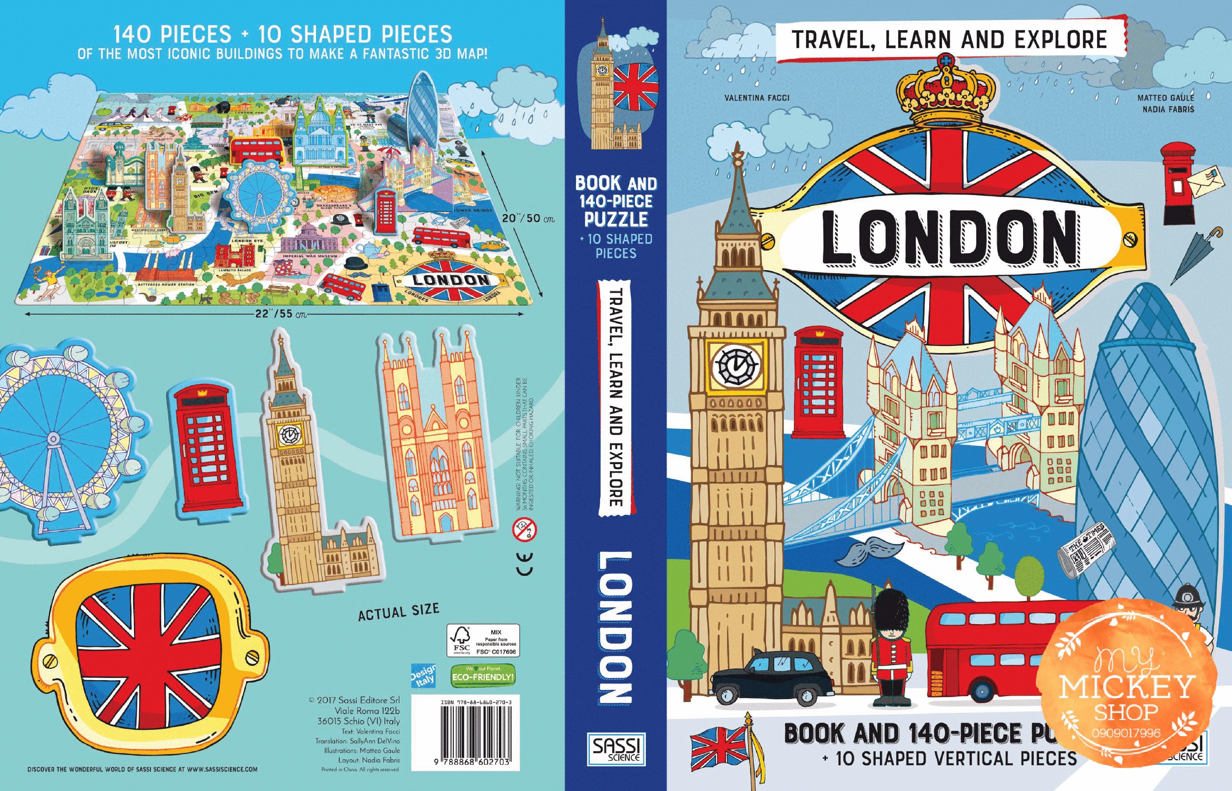 Bộ xếp hình 140 mảnh khám phá london chính hãng sassi junior city london