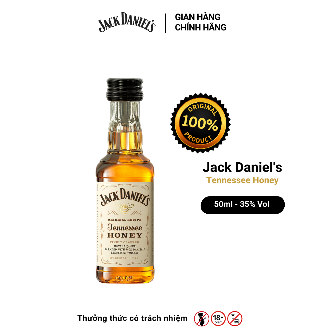 [Rượu Minisize]Jack Daniel's Honey Nồng Độ 35% Dung tích 50ml