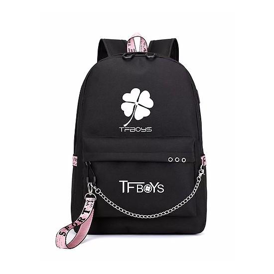 Balo TFboys màu đen thiết kế thông minh balo nam nữ đi chơi đi học tiện dụng đựng đồ học tập phong cách hàn quốc