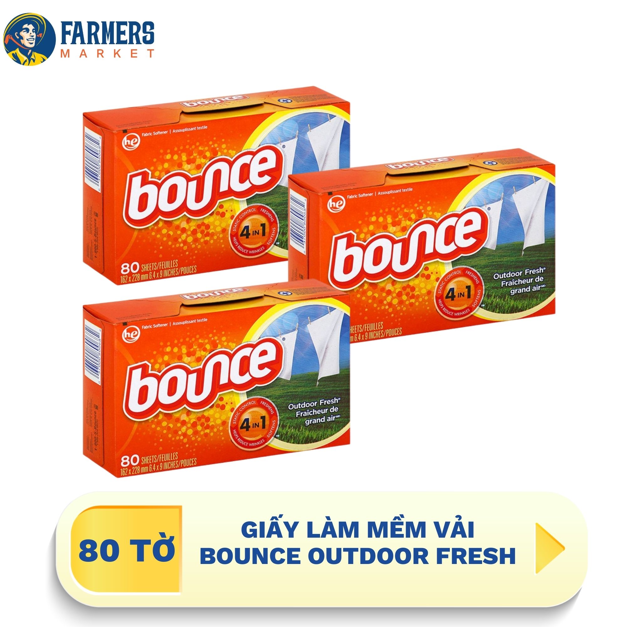 Giấy làm mềm vải Bounce Outdoor Fresh 80S
