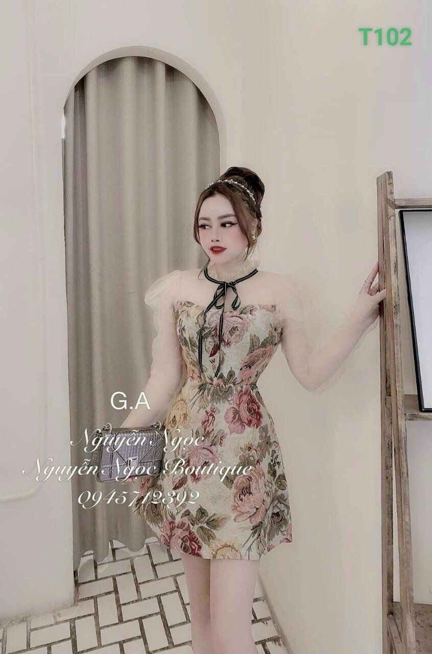 [HCM]Đầm ôm body nữ tay dài phối lưới dễ thương  dự tiệc dạo phố siêu xinh