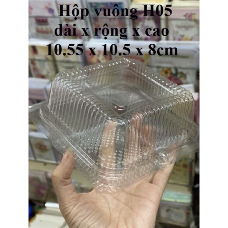 100 hộp nhựa vuông đựng bánh h05/h5