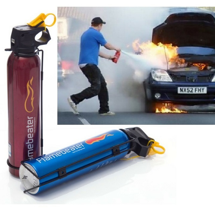 Bình cứu hỏa Mini Flamebeater Loại 1 550g cho ô tô Dập Lửa Bằng Bột Khô Ammonium Phosphate Và Nitrogen