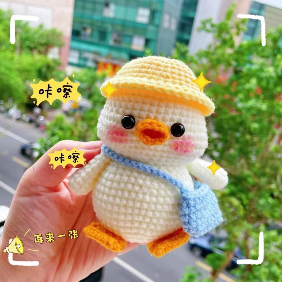 Móc khóa hình con vịt bằng len, móc khóa vịt đi học bằng len handmade chất liệu len cao cấp - Hổ Handmade