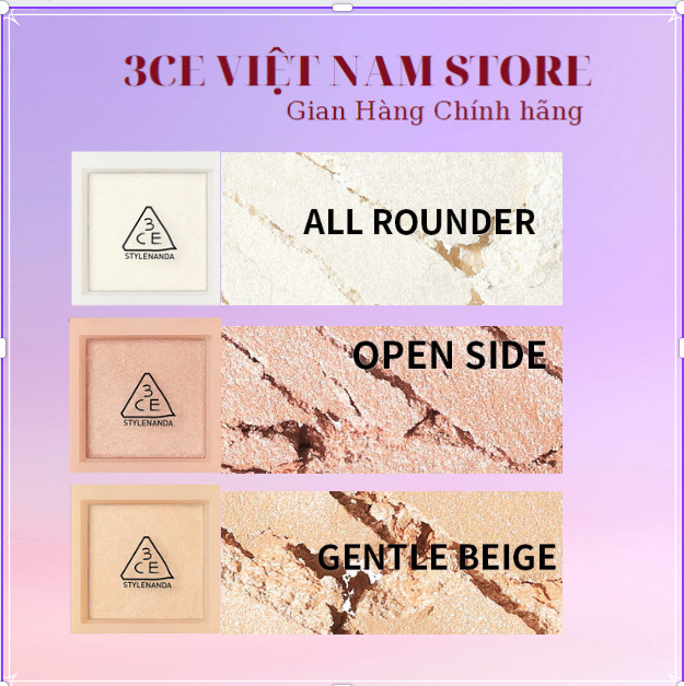 Bắt Sáng 3ce Face Highlighter- Open Side -All Rounder -Gentle Beige