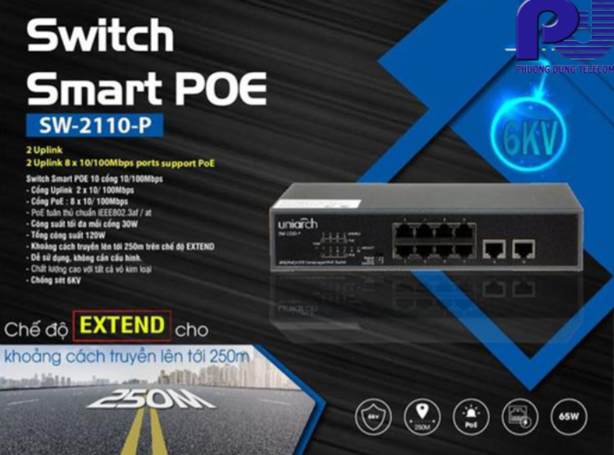 Smart Switch PoE 10 Cổng UNIARCH SW-2110-P