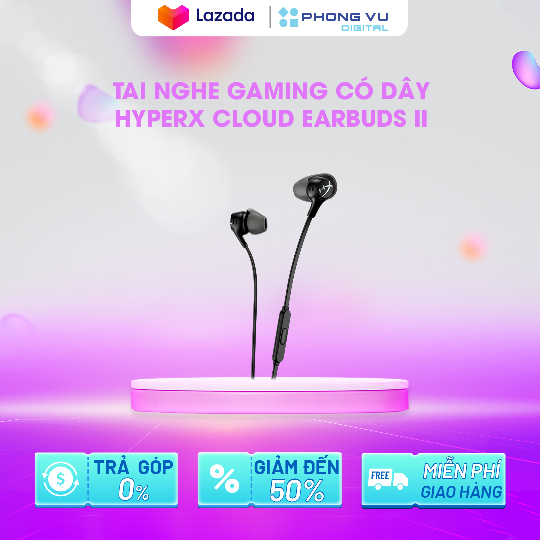Tai nghe gaming có dây hyperx cloud earbuds ii - bảo hành 24 tháng