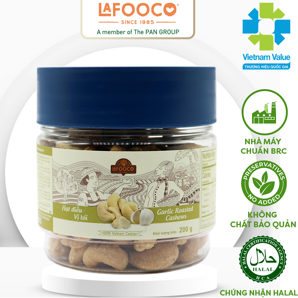 Hạt điều lafooco vị tỏi hủ 200g