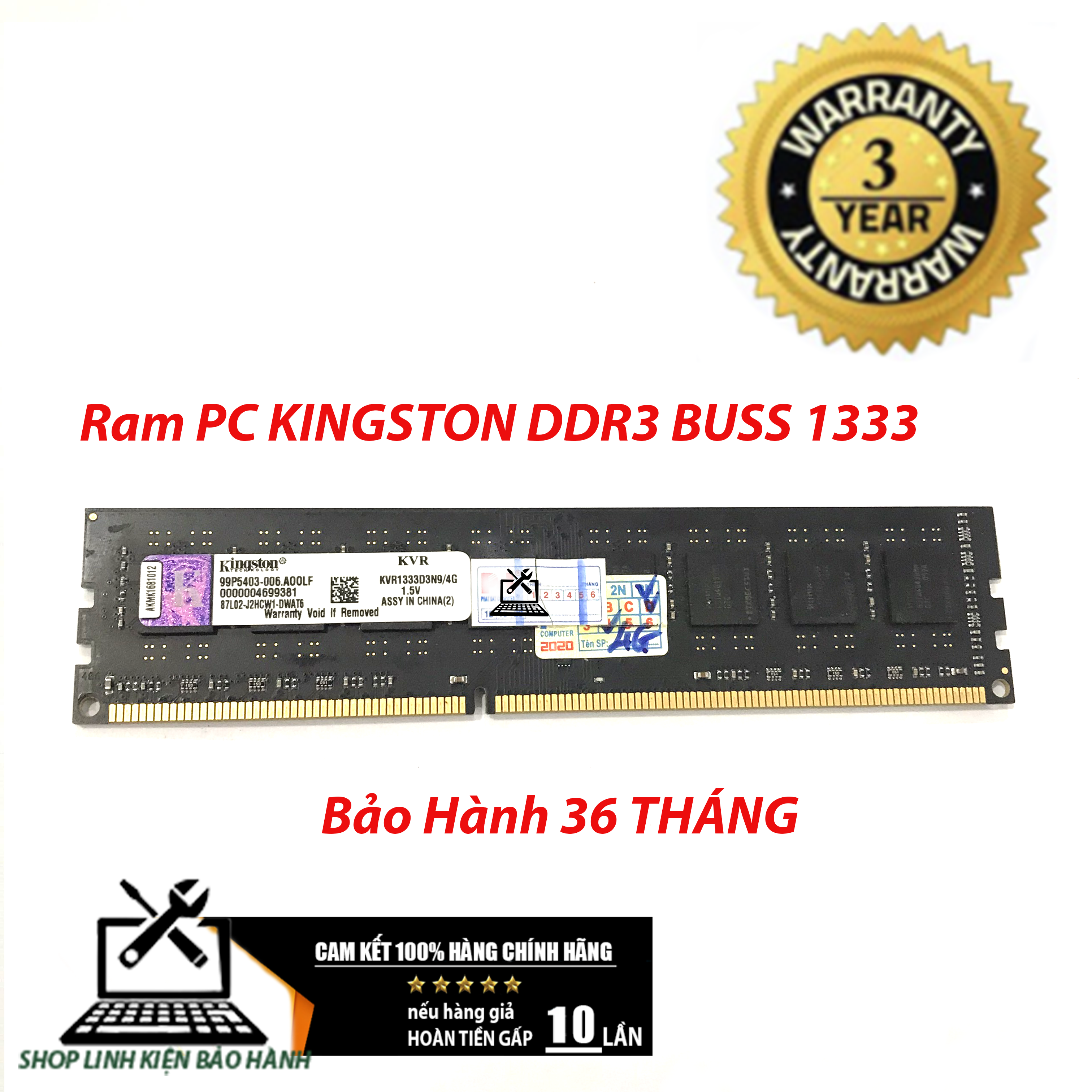 [HCM]RAM PC ddr3 4gb bus 1600 bảo hành 36 tháng