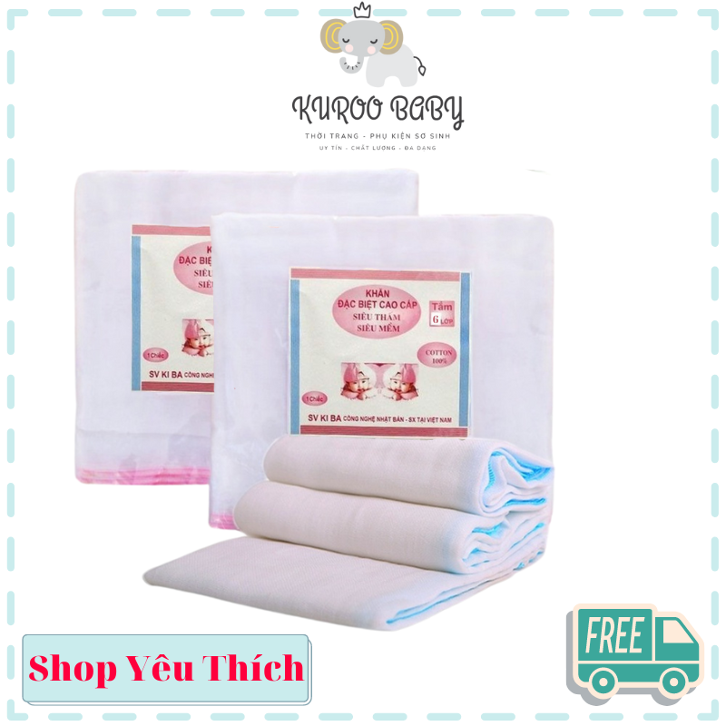 1 khăn tắm xô kiba 6 lớp siêu mềm siêu thấm cho bé ss005 kuroo baby, khăn tắm 6 lop an toàn, mềm mại cho làn da của trẻ, bé sơ sinh, giá cực rẻ
