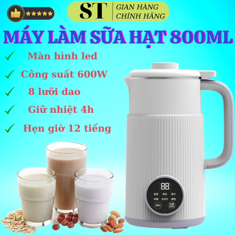 Máy làm sữa hạt đa năng cao cấp ostmars - máy xay nấu đa năng, xay sinh tố 800ml, máy xay sữa hạt