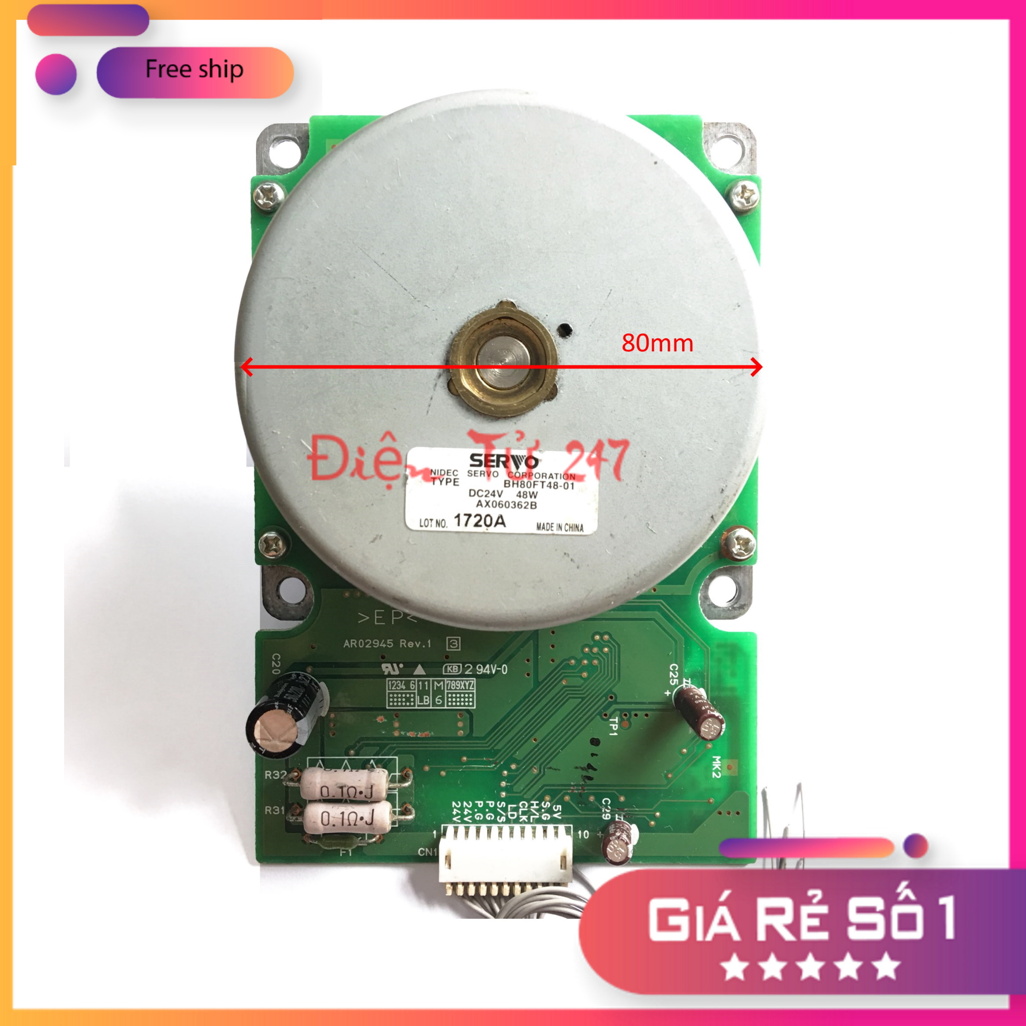 Động cơ nidec servo 12V 48W chế quạt công nghiệp siêu mạnh