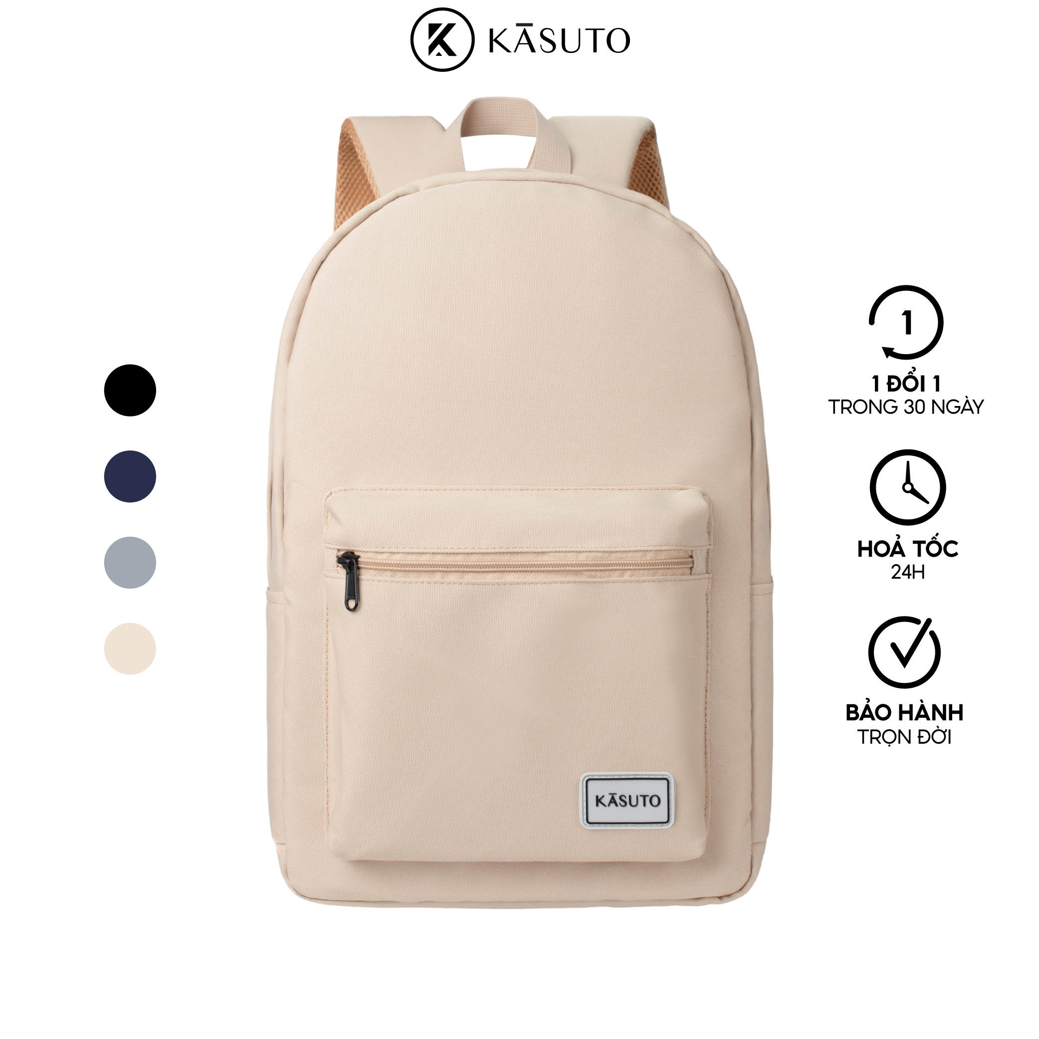 Balo Nam Nữ KASUTO Basic Backpack Vải Canvas Thời Trang Cao Cấp Unisex Balo Đi Học Đi Chơi Cặp Nữ Đi Học