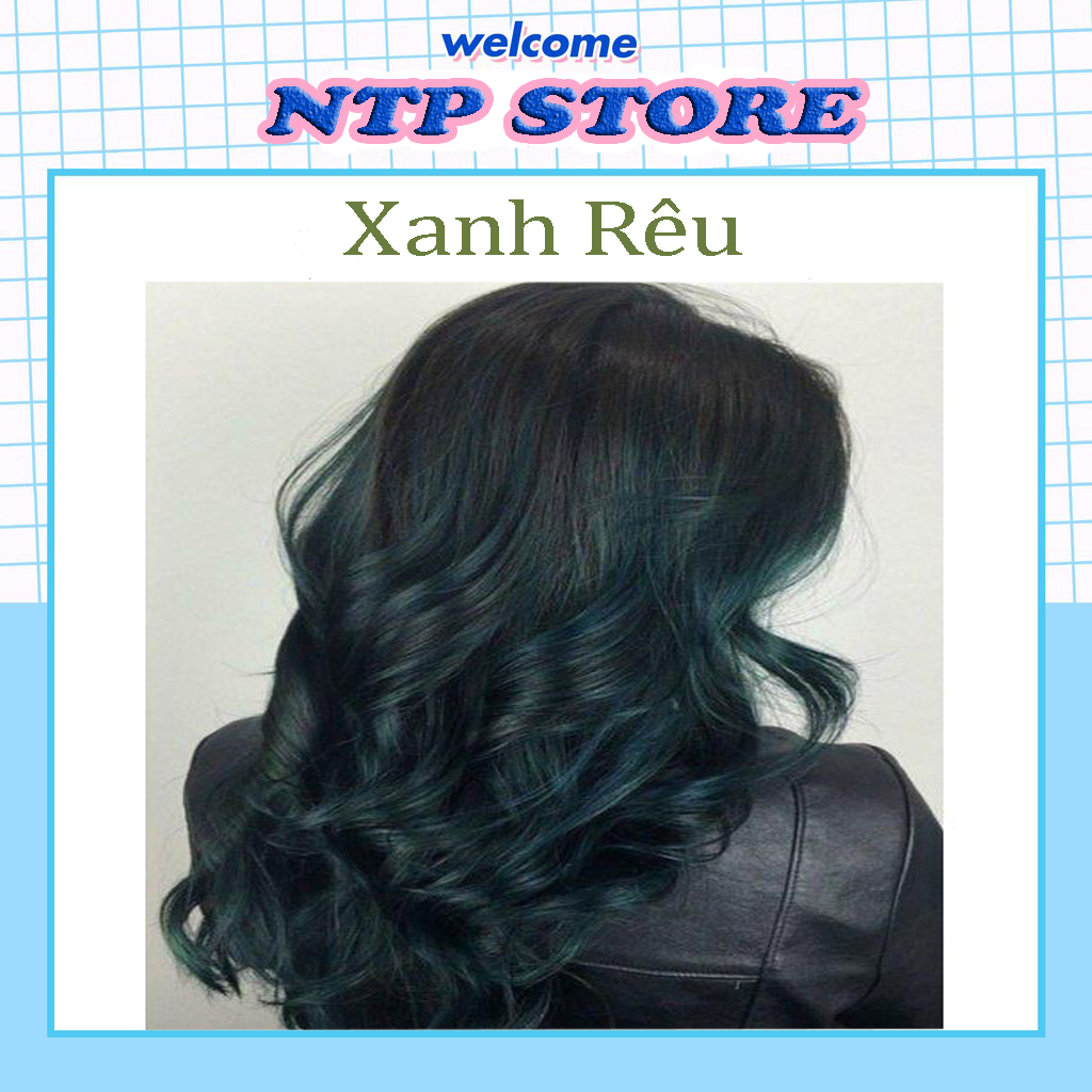 Thuốc nhuộm tóc màu xanh rêu tặng kèm oxy trợ nhuộm găng tay