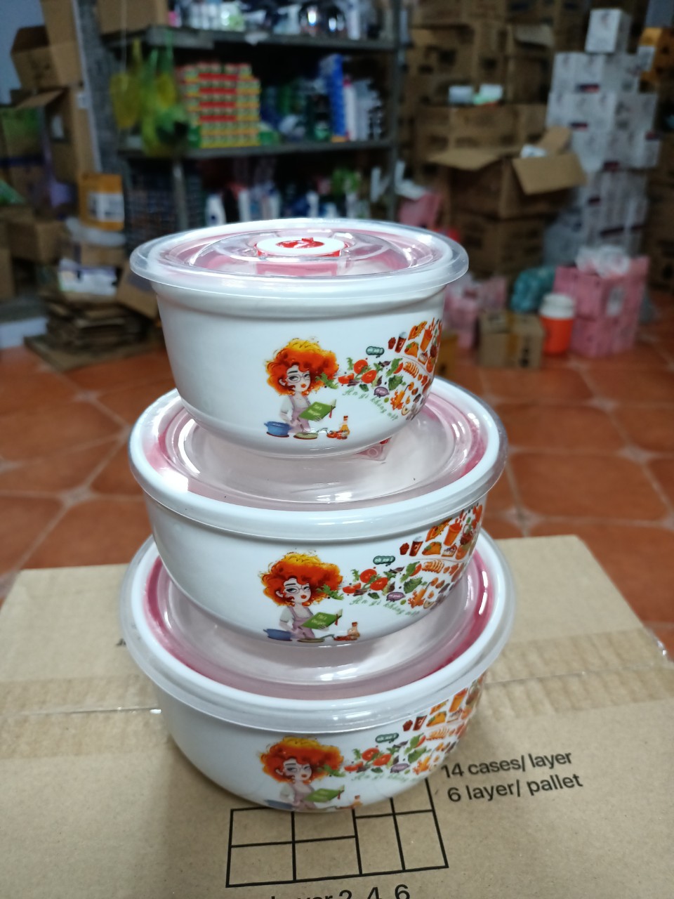 Bộ thố sứ có nắp đậy hút chân không siêu đẹp