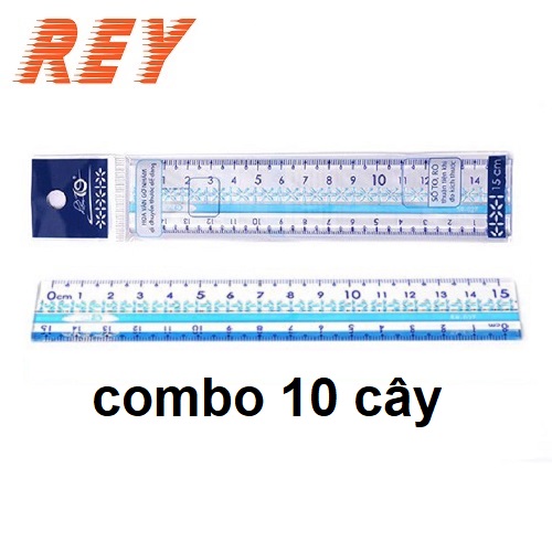 Combo 10 cây thước kẻ 15cm cứng thiên long điểm 10 tp-sr027