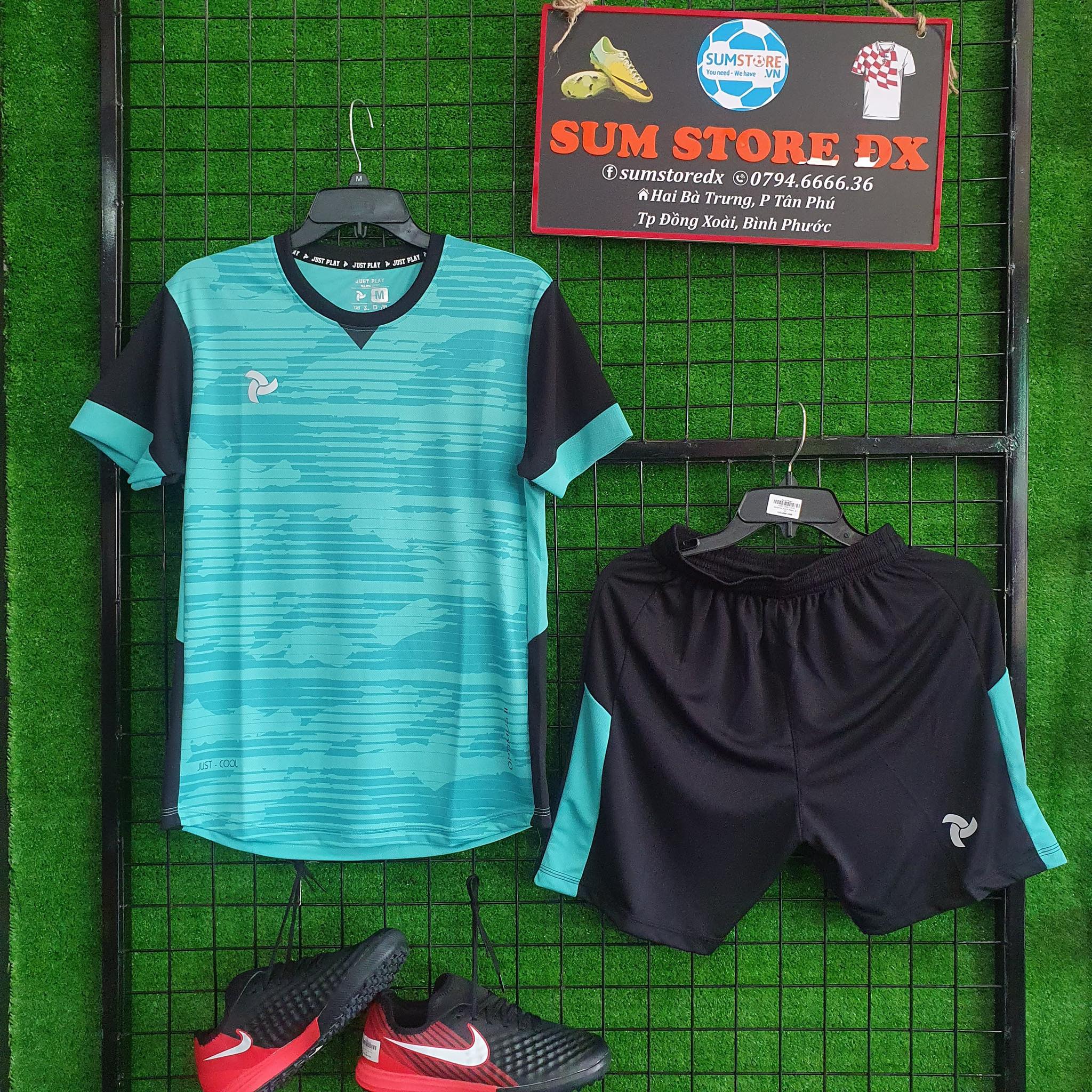 Quần Áo Bóng Đá Không Logo Cao Cấp Justplay Optimus Xanh Ngọc-Đồ Thể Thao Nam Nữ Mẫu Mới, Cực Đẹp, Giá Rẻ