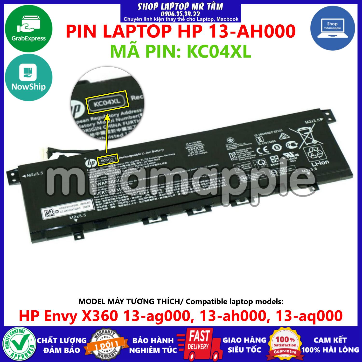 Pin laptop hp 13-ah000 53.2wh - 4 cell dành cho envy x360 13-ag000, 13-ah000, 13-aq000