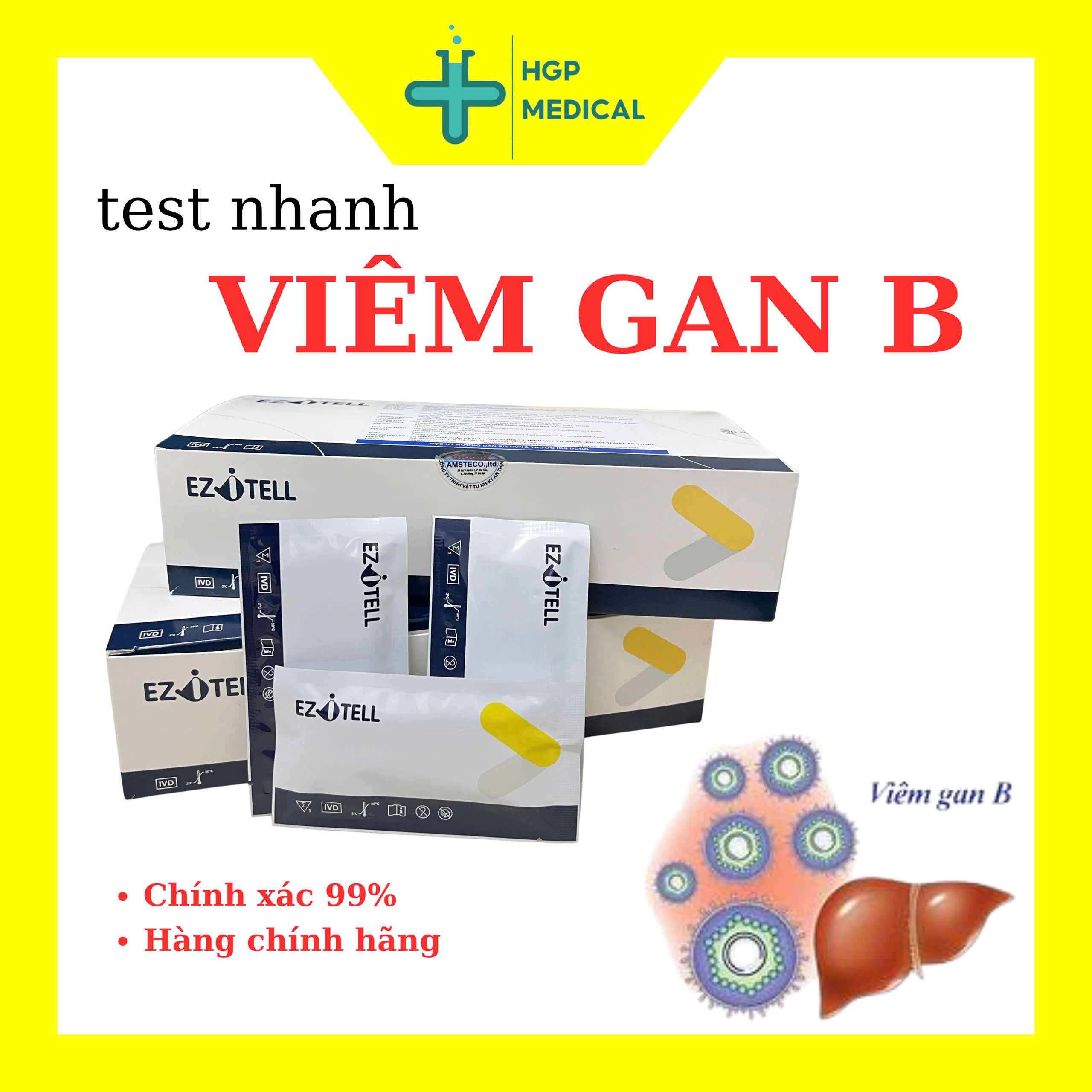 Test nhanh tầm soát viêm gan (B,C,E) nhanh tại nhà, độ chính cao.