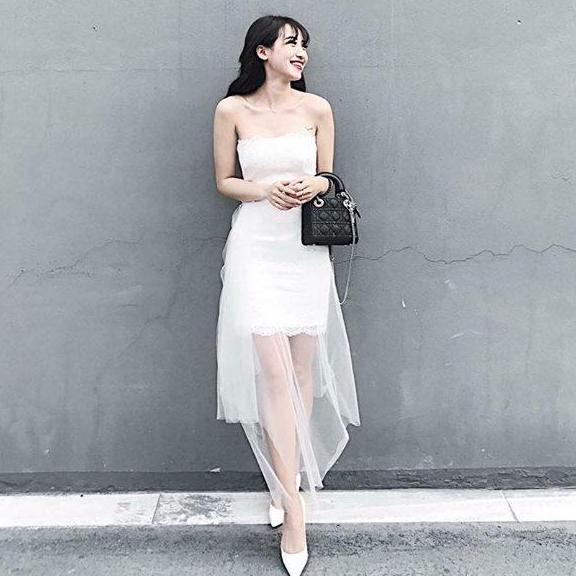 [HÌNH THẬT+VIDEO] Đầm Wedding Dress Kèm Châm Áo Chất liệu Ren phối lưới Cực Đẹp