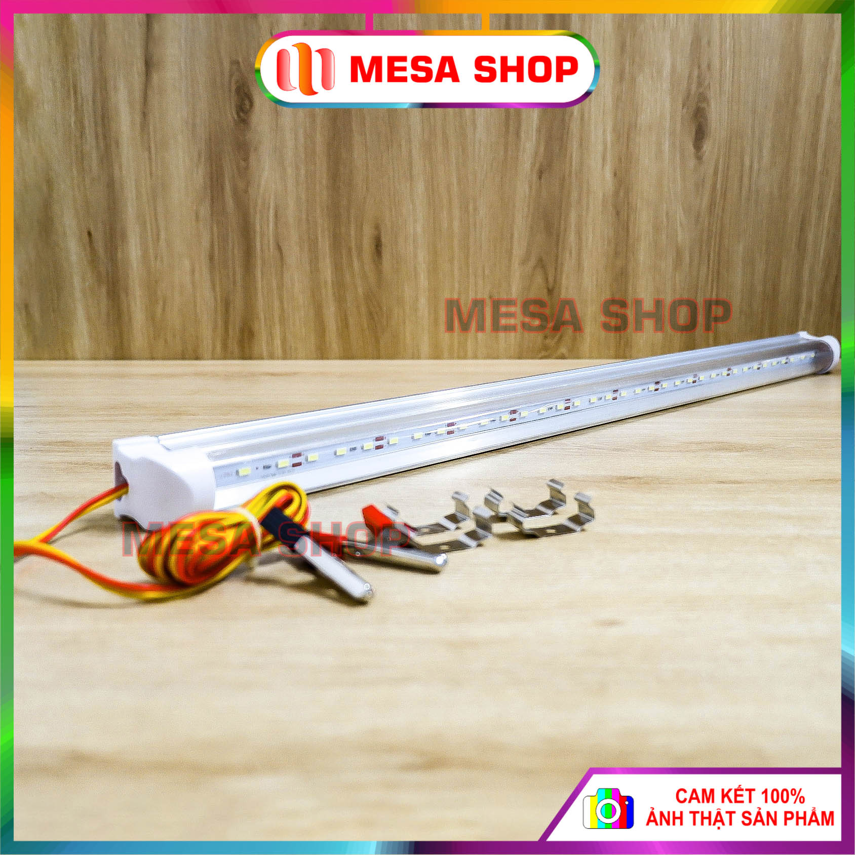 Bóng đèn LED kẹp bình ắc quy 12v loại dài, bóng LED tuýp kẹp bình 12v công suất 45W