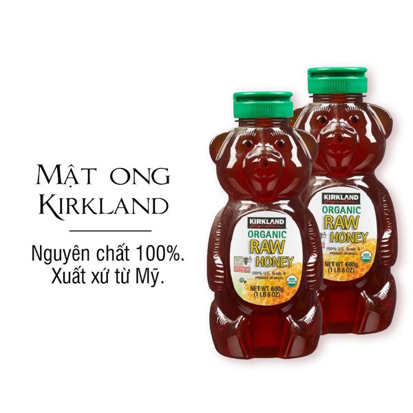 Mật Ong Của Mỹ Kirkland Organic Honey Bears Chai 680g