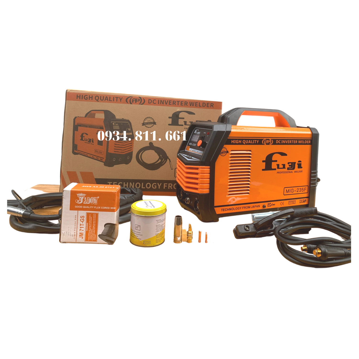 Máy hàn MIG không dùng khí Fuji 232F, 2 chức năng dây hàn mig rời máy dài 2,5m