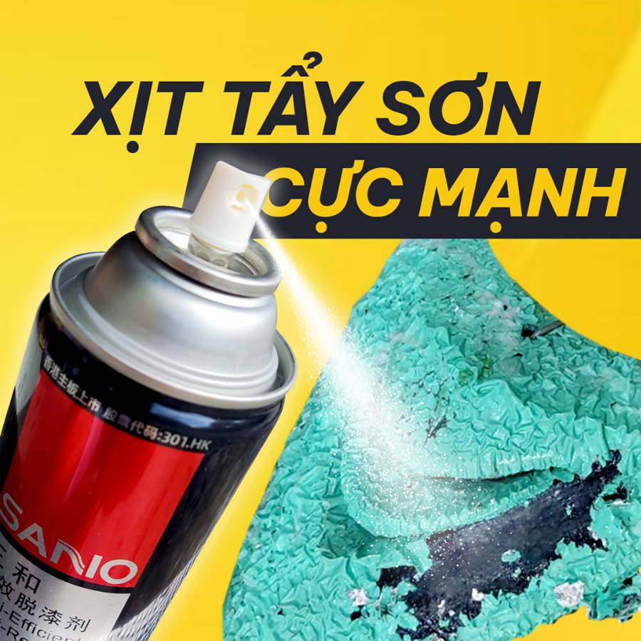 Xịt tẩy sơn SANO cực mạnh chuyên tẩy sơn trên kim loại, thủy tinh dung tích 400ml