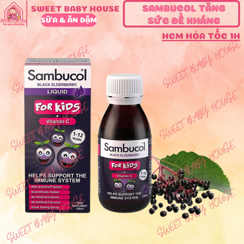 Sambucol tăng đề kháng cho bé chai 120ml từ 1 tuổi. Date 7/2025