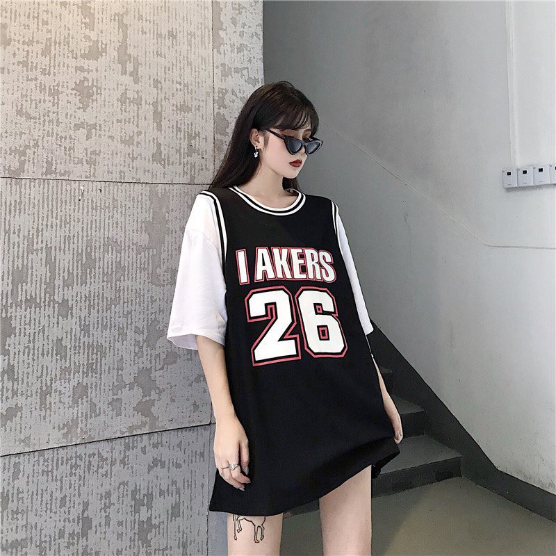 [SALE 50% GIÁ GIẬT MÌNH ] Áo Bóng Rổ Số 26 Phối Tay Trắng Dáng Rộng Dấu Quần Unisex/