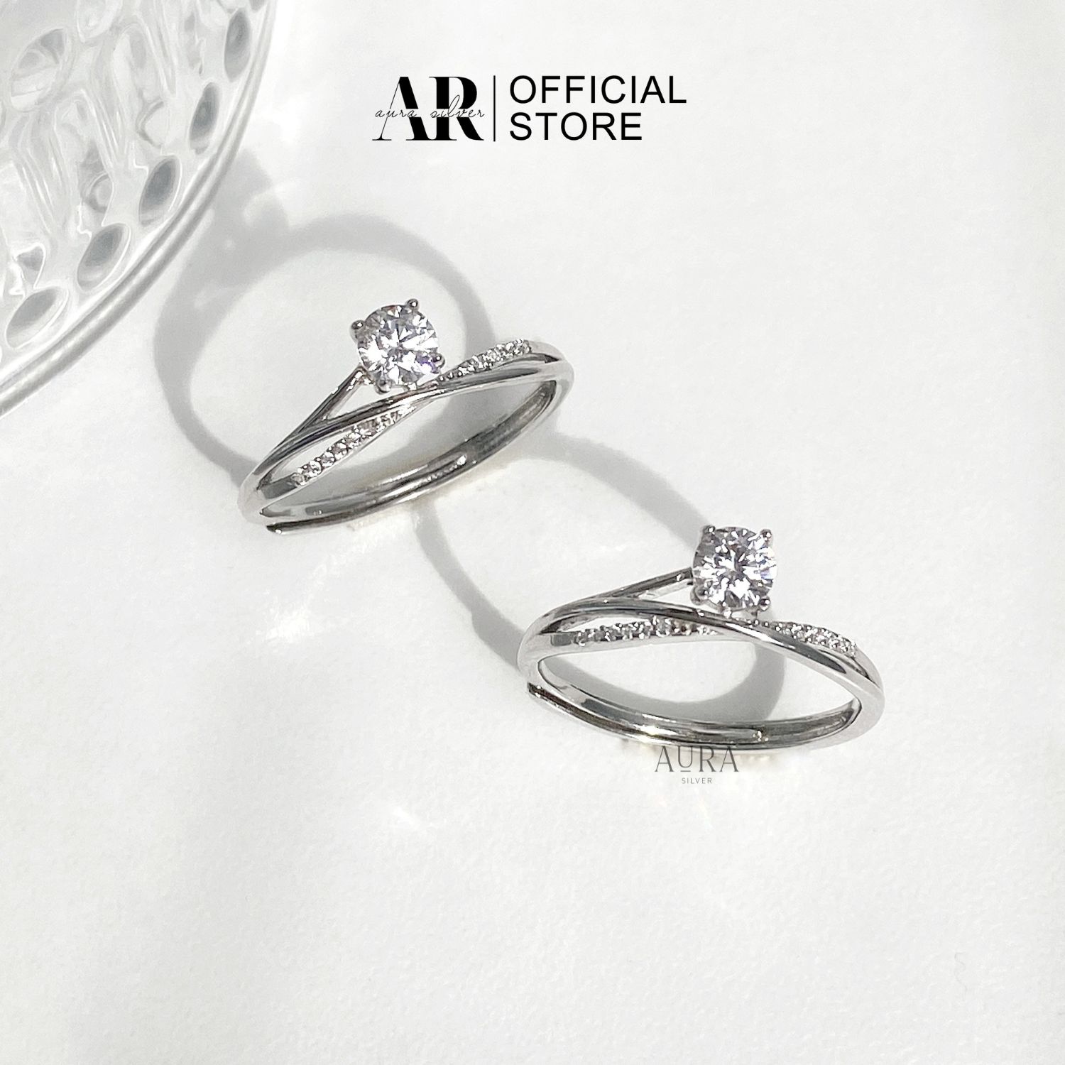 Nhẫn bạc 925 nữ freesize nhẫn promise ring by aura-n03