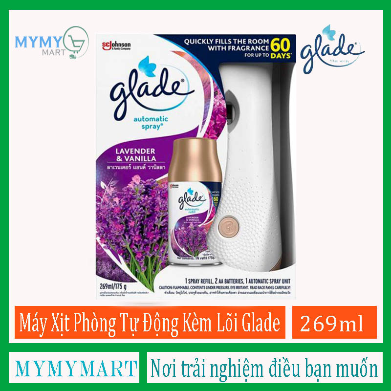 [HCM]Máy Xịt Thơm Phòng Tự Động Glade (Máy+lõi 269ml)-Hương Lavender và Vani Ngọt Ngào