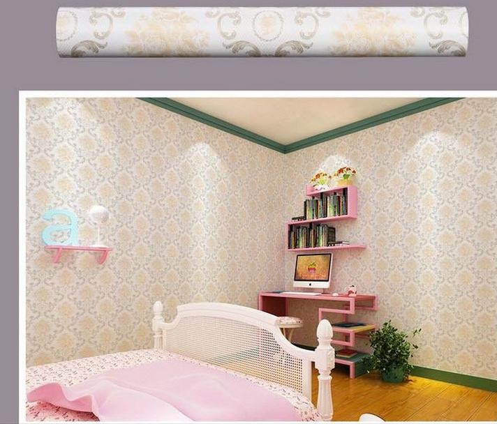 5m Decal giấy dán tường châu âu hoa vàng khổ 45cm keo sẵn