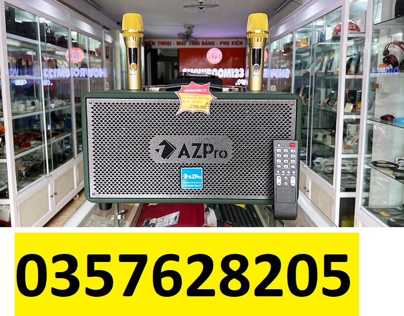 Loa AZPRO 336, Loa Có Reverb Xách Tay Di Động Kèm 2 Micro