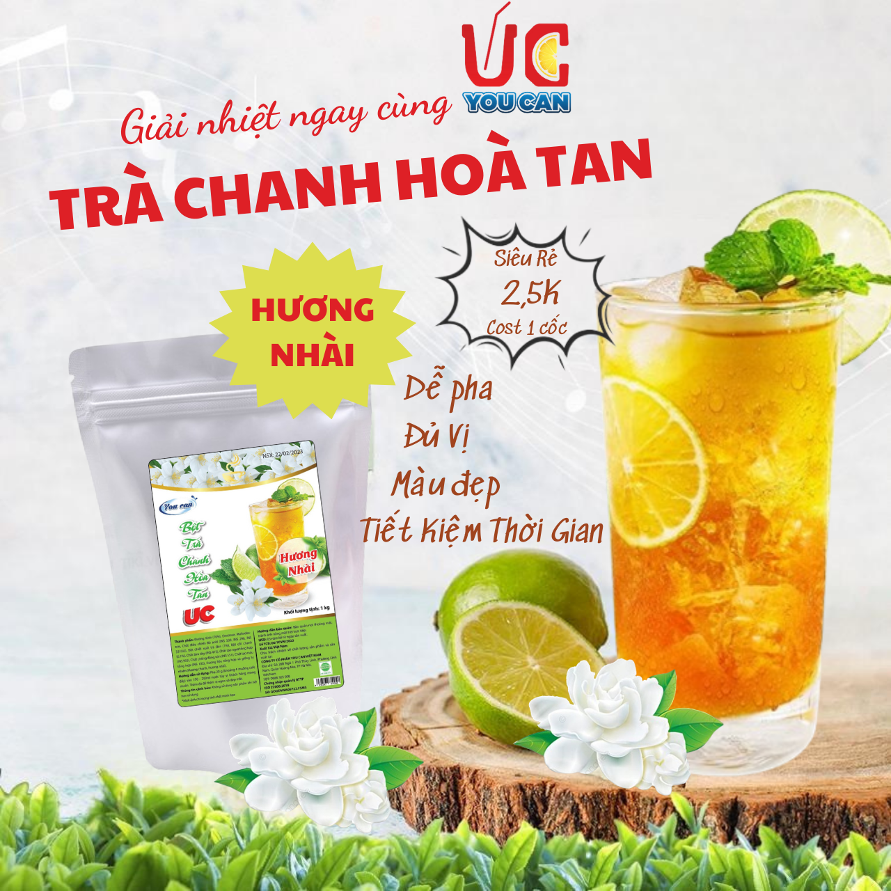 Trà chanh nhài trà uc hàng công ty, thơm ngon, chuẩn vị, dễ pha, nước uống giải khát thanh nhiệt tươi mát
