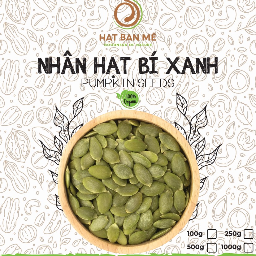 Nhân hạt bí xanh - nhập khẩu ấn độ - hạt ban mê food