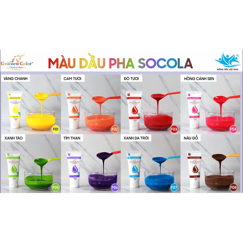 Màu dầu pha socola - 50ml, 80ml - Trang trí bánh sinh nhật bánh kem