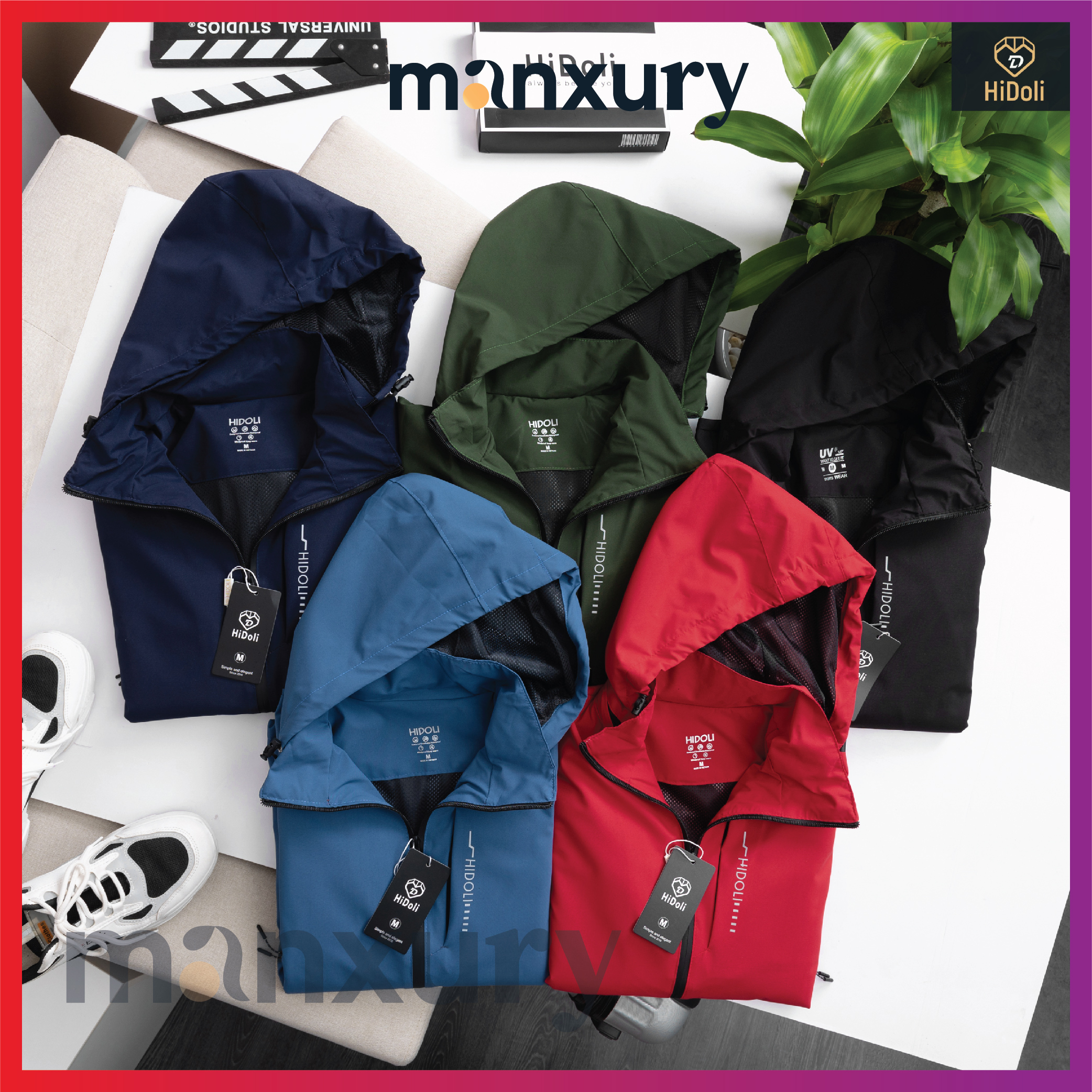 Áo khoác chống nắng nam nữ 2 lớp mới nhất, chất liệu gió tráng bạc chống nắng chống tia UV phối màu cực đẹp trẻ trung MANXURY 01