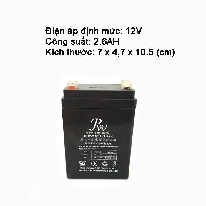 [HCM]Bình Ắc Quy Siêu Nhỏ 12V - 2.6Ah 7giftshop