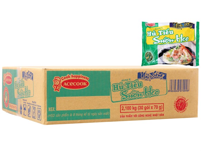 Thùng 30 gói hủ tiếu Nhịp Sống hương vị Sườn Heo thơm ngon 70g