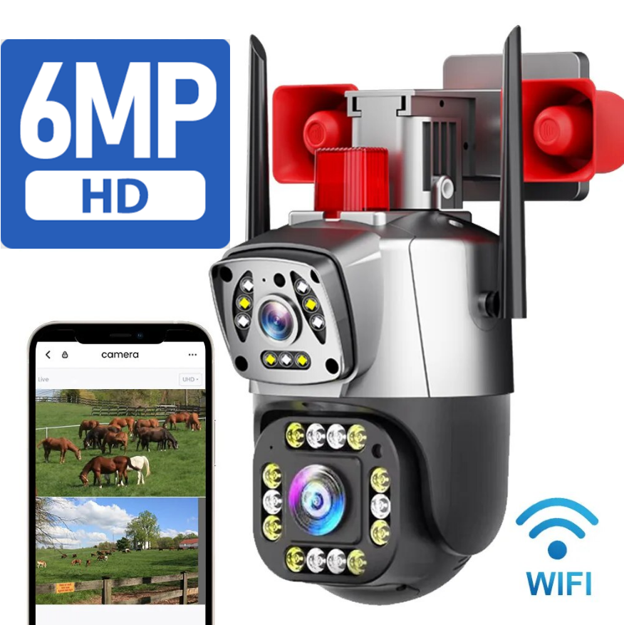 Camera Yoosee 2 Mắt Chuẩn 6.0Mpx Siêu Nét Góc Rộng Ban Đêm Xem Có Màu Đàm Thoại 2 Chiều Camera Kép Xem Cùng Lúc Trên 1 Điện Thoại Xoay 360 Độ