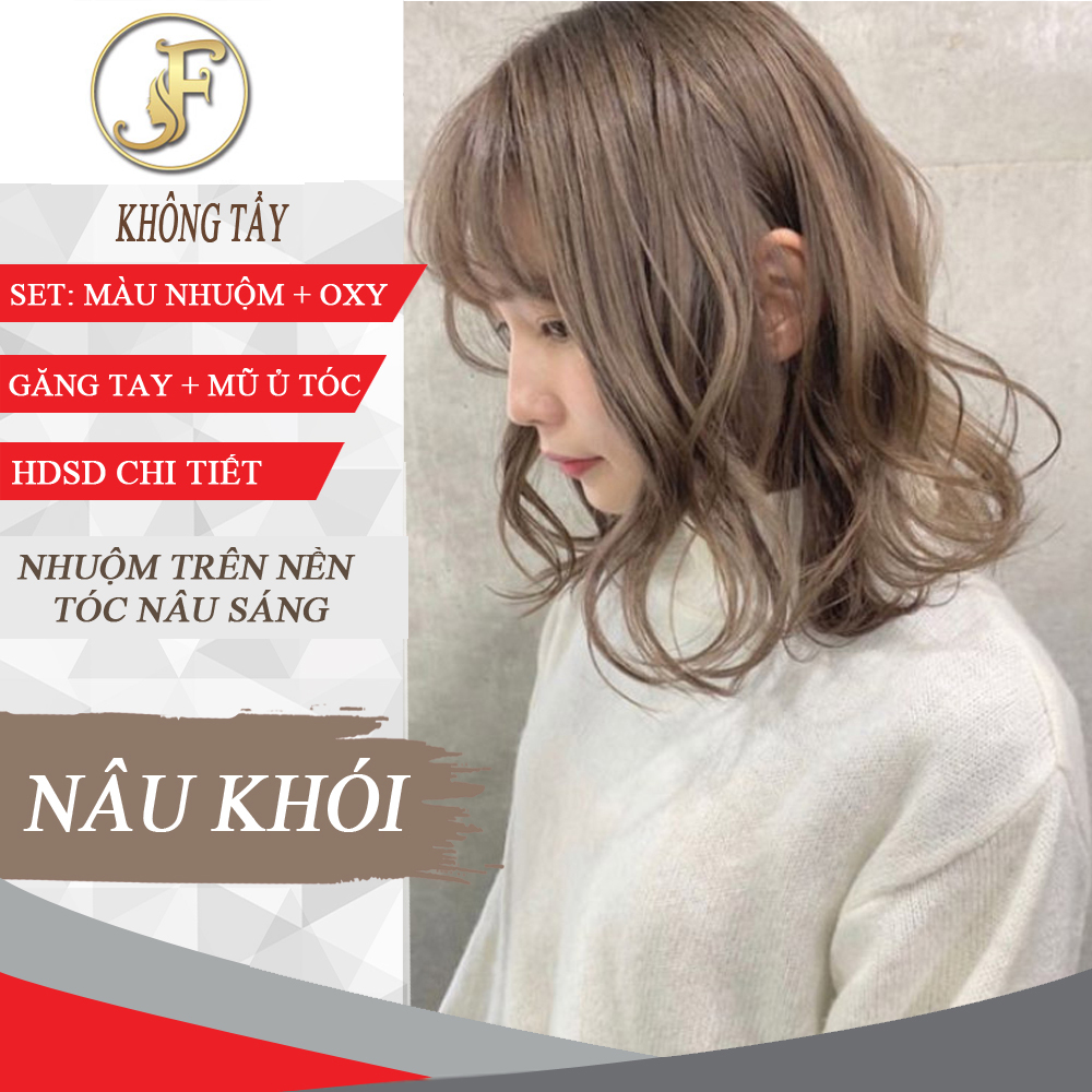 Thuốc Nhuộm Tóc Màu Nâu Khói J F-không tẩy-tặng oxy