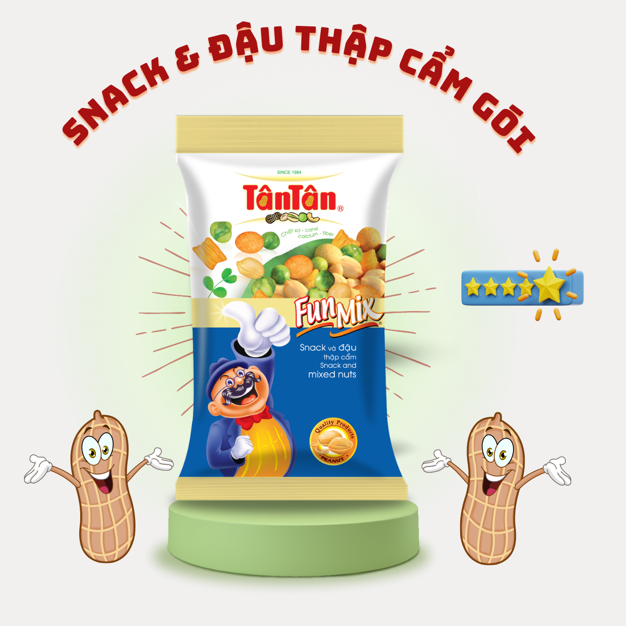 1 gói snack & đậu thập cẩm tân tân 28g