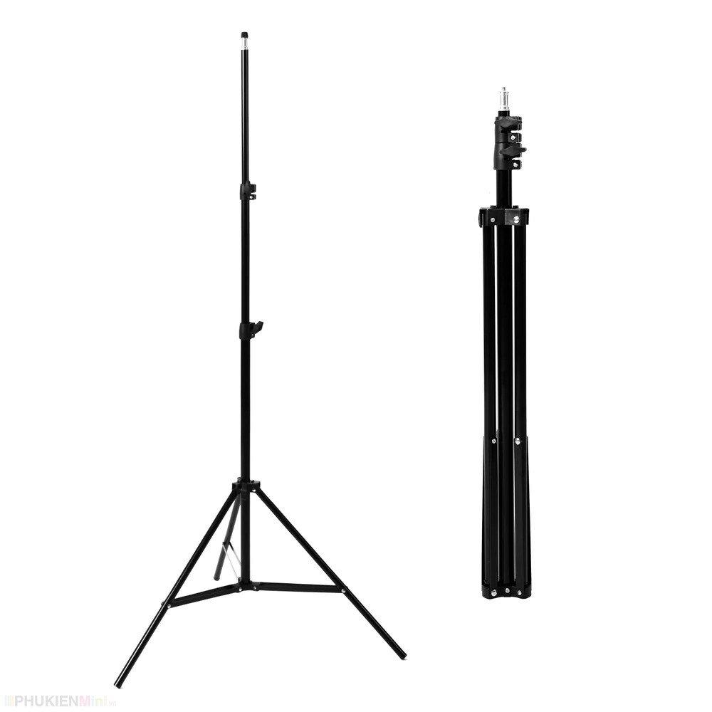 Giá đỡ 3 chân đa năng siêu cao 2 mét gắn đèn led gắn điện thoại máy tính bảng hỗ trợ livestream quay video