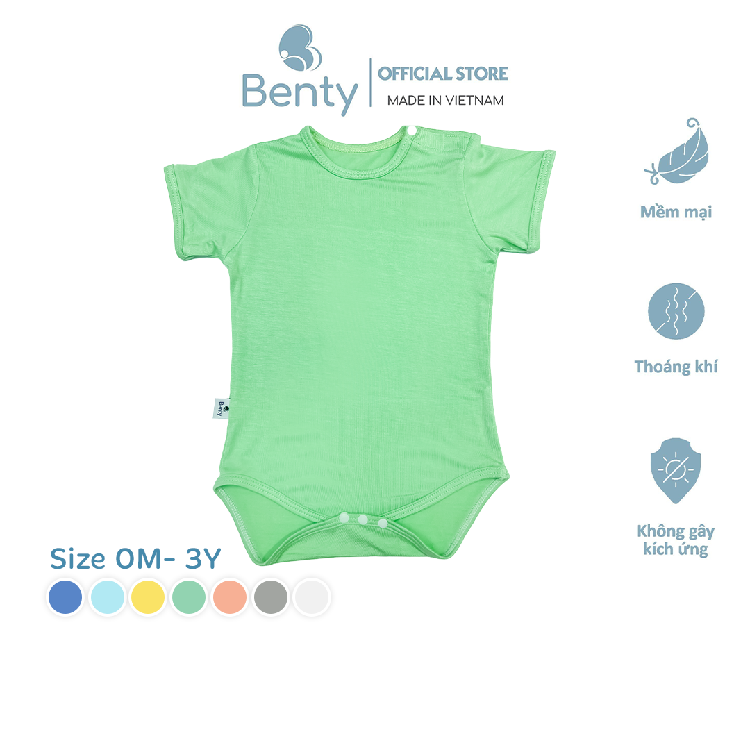 Body chip cộc tay cài vai BENTY cotton cao cấp bé trai bé gái