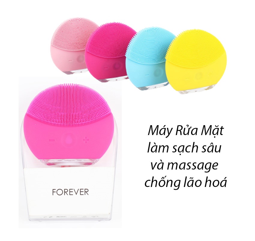 Máy rửa mặt cầm tay cao cấp Forever Máy rửa mặt tích điện cầm tay bản Full làm sạch sâu và massage chống lão hoá cho làn da sạch rạng ngời và láng mịn bảo hành 12 tháng