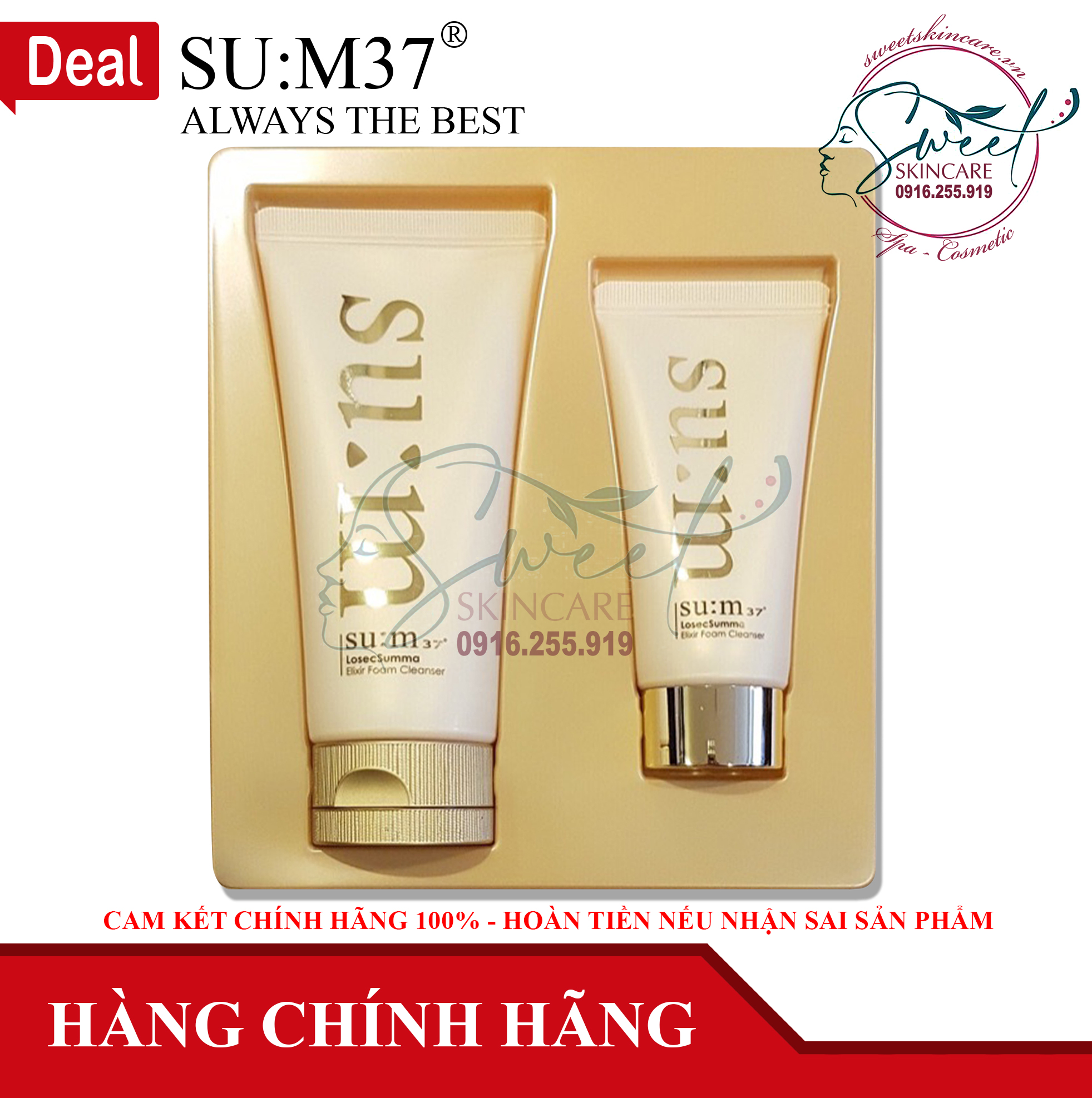 Sữa rửa mặt su:m37 losec summa elixir foam cleanser 180ml tẩy sạch bụi bẩn và lớp trang điểm cho da nhạy cảm