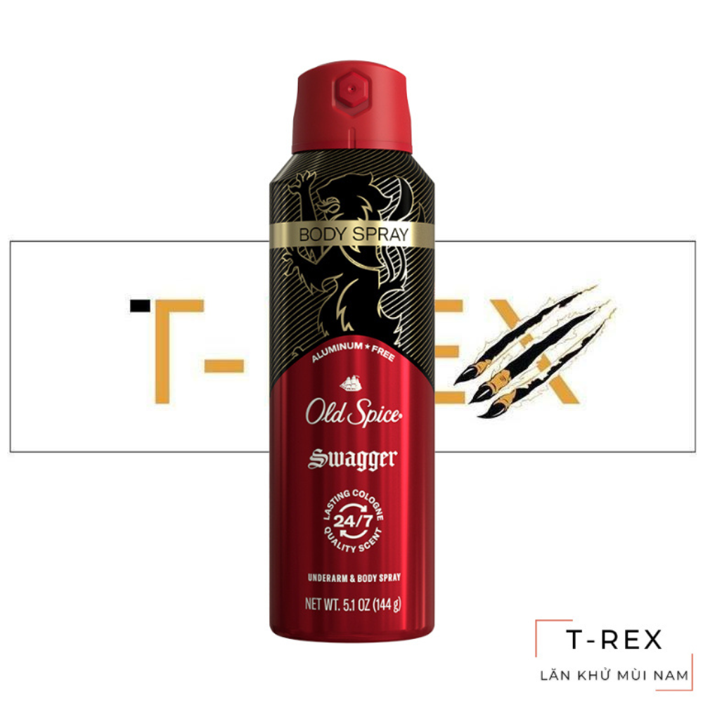 [HCM]Xịt Khử Mùi NAM Old Spice Swagger Aluminum Free Body Spray Fresh Scent Of Cedarwood & Lime 144Gr
