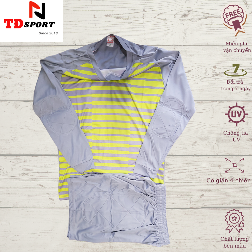 Bộ quần áo thủ môn dài tay, TDATM, Thun lạnh, co giãn thoãi mái, có đệm mốt chống trầy xướt tay, giảm đau mông - TĐ SPORT